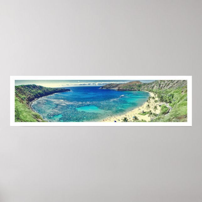 Poster PixDezines baie de hanauma presque vintage, hawaii (Devant)