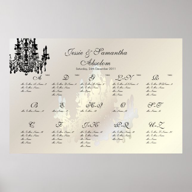 Poster PixDezines Chandelier/Plan de siège/Alpha (Devant)