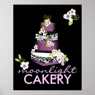 Poster PixDezines Desiree Damask Cake, Lilac