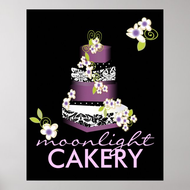Poster PixDezines Desiree Damask Cake, Lilac (Devant)