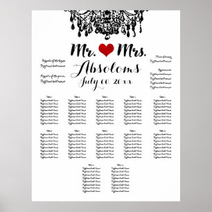 Poster PixDezines DIYColor/Chandelier/Seating Chart