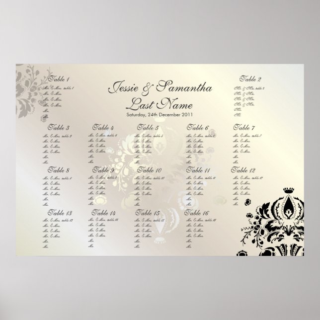Poster PixDezines Dolcè Damask/Table #s/do-it-yourself po (Devant)