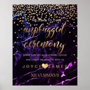 Poster PixDezines Faux Gold/MARBLE #CÉRÉMONIE NON PLUGGED