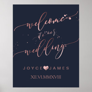 Poster PixDezines FAUX ROSE GOLD CALLIGRAPHY/WELCOME