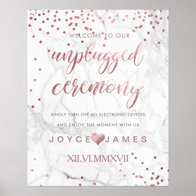 Poster PixDezines Faux Rose Gold/do-it-yourself #CÉRÉMONI (Devant)