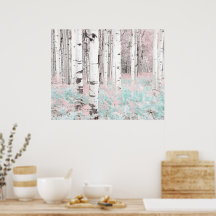 PixDezines Forêt de bouleaux d'hiver Lits de fougè