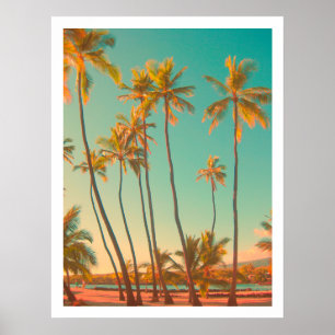 Poster PixDezines plage hawaïenne vintage/honaunau