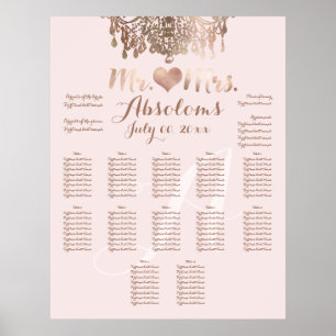 Poster PixDezines Rose Gold Chandelier/Coeur/do-it-yourse