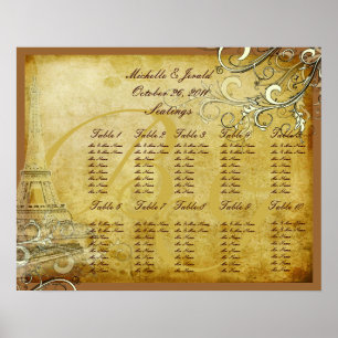 Poster PixDezines vintages tourbillons crème