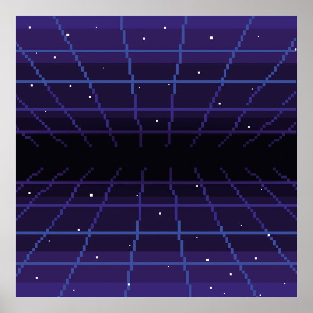 Poster pixel art des années 80 Retro sci-Fi arrière - pla (Devant)