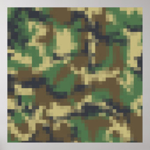 Poster Pixel Camouflage