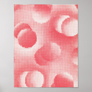 Poster Pixel d'art numérique Abstrait rouge