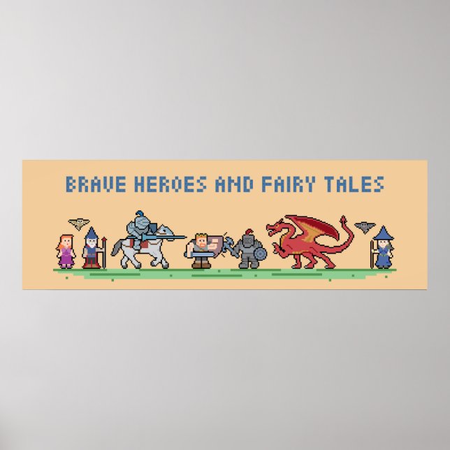 Poster Pixel Fairy Tales 36'' x 12'' (Devant)