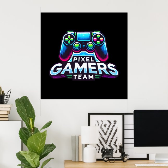 Poster Pixel Gamers Team - Next Gen Player (Bureau à domicile)