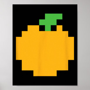 Poster Pixel Orange Jeux Vidéo Années 80 Halloween Facile