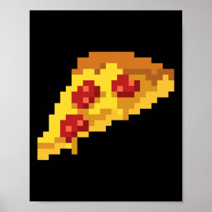 Poster Pixel Pizza 80s Jeu vidéo Retro 8-bit Halloween C