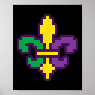 Poster Pixelated Jester Casquette Vidéo Gamer E-sports Re