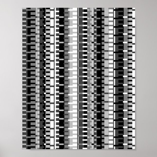 Poster Pixelated Mathematical Pattern  (Devant)