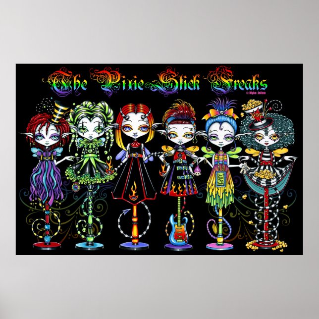 Poster Pixie Stick Freaks Rainbow Sideshow Circus Fairies (Devant)