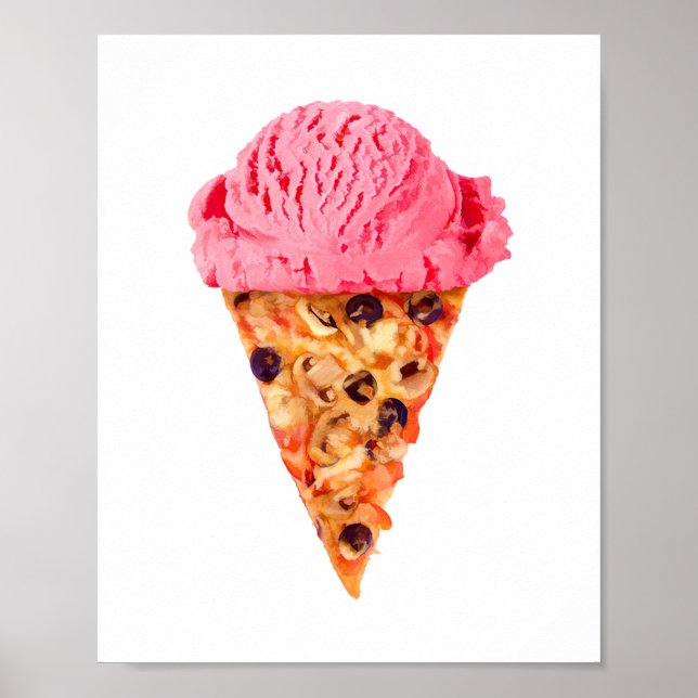 Poster Pizza à la crème glacée (Devant)