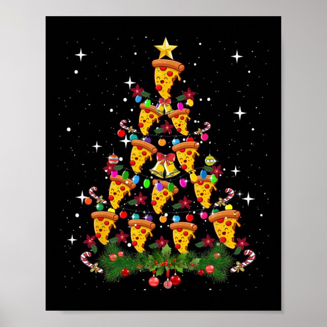 Poster Pizza Arbre de Noël Pizza Fast Food Lover X (Devant)