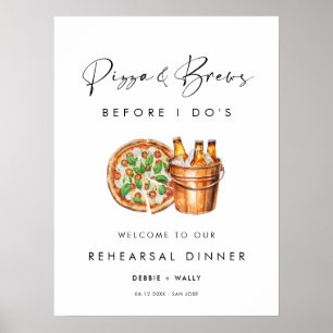 Poster Pizza & Brews avant le dîner de répétition de I Do