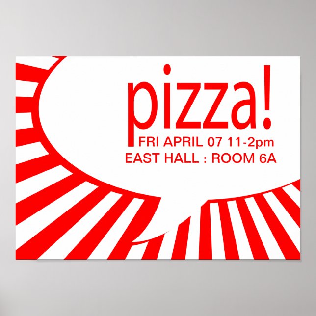 Poster pizza ! : bulle de la bande dessinée (Devant)