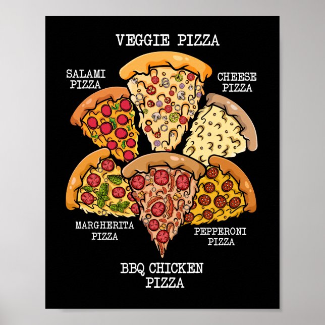 Poster Pizza Connoisseur Pizza Italienne Pizza Américaine (Devant)