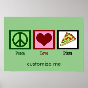 Poster Pizza d'amour de paix