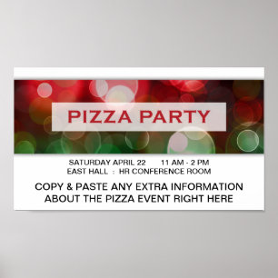 Poster pizza party bokeh