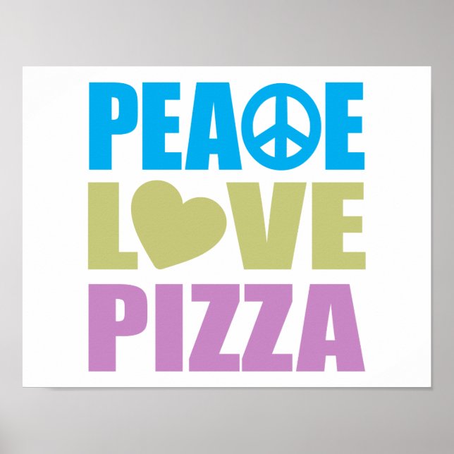 Poster Pizza Peace Love (Devant)