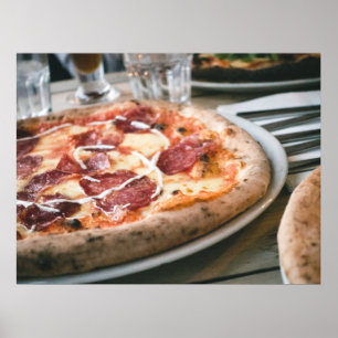 Poster Pizza Salami italienne