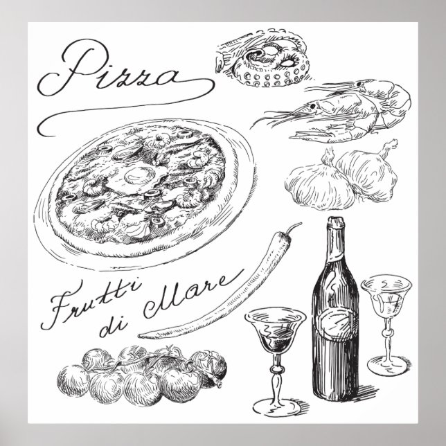 Poster Pizza Sketch (Devant)