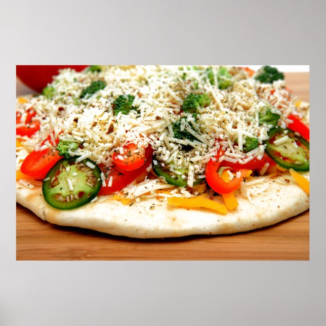 Poster Pizza végétale gourmande (Devant)