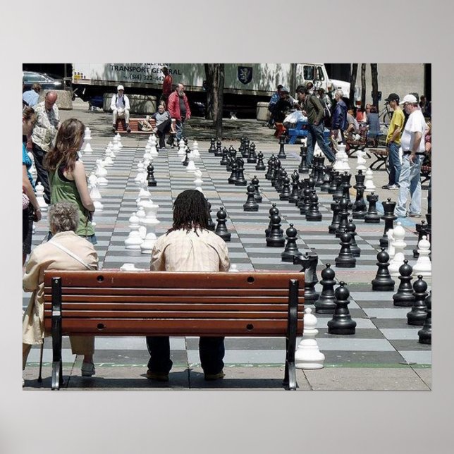 Poster Place Émilie-Gamelin à Montréal, Échecs dans le pa (Devant)