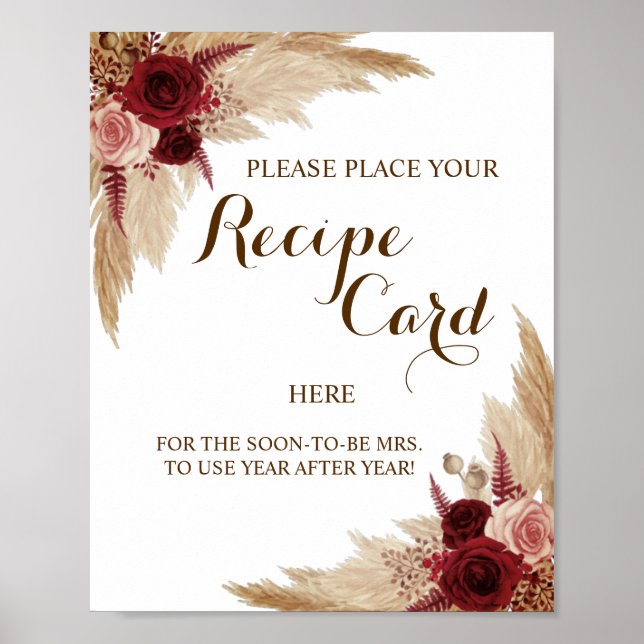 Poster Place Recette Carte Ici Pampas Grass Douche Signal (Devant)