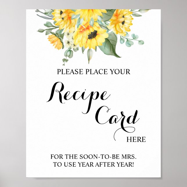 Poster Place Recette Carte Ici Sunflower Douche Signale (Devant)