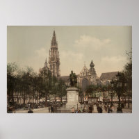 Place Verte and cathedral, Antwerp, Belgium