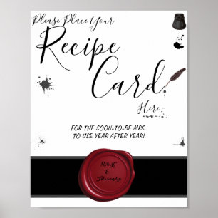 Poster Placer la carte de recette ici stylo & Inkwell Dou