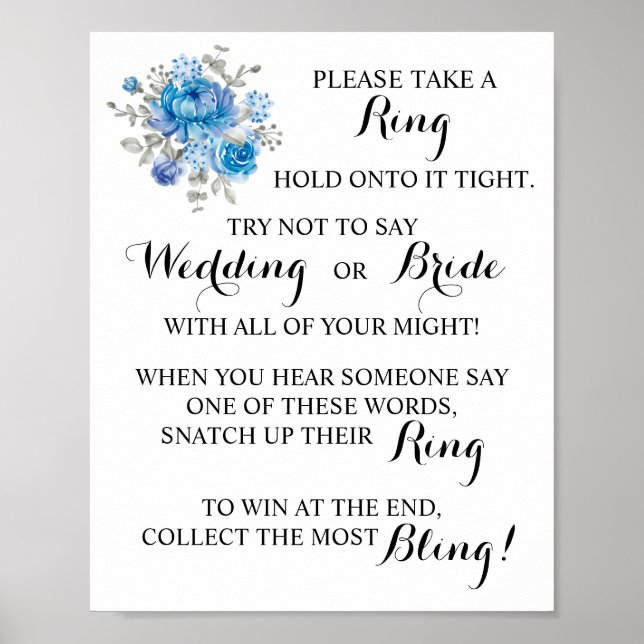 Poster Placer une bague sur la Fête des mariées de fleurs (Devant)