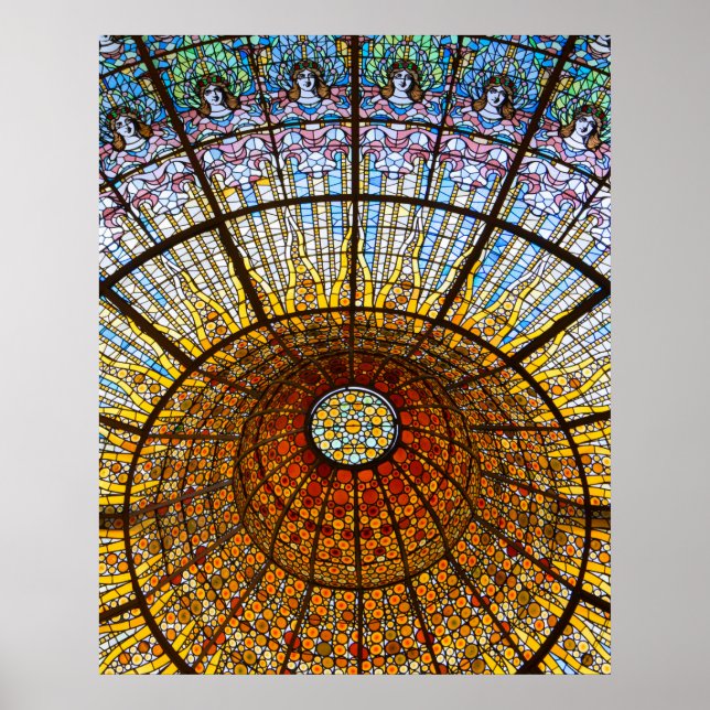 Poster Plafond en verre tendu au Palau de Musica Espagne (Devant)