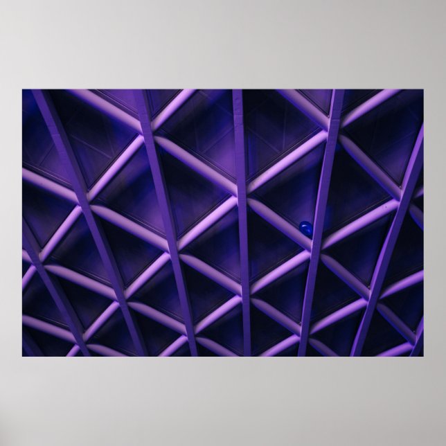 Poster Plafond violet avec motif croisé ; blu (Devant)