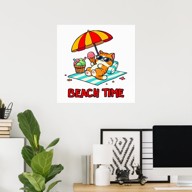 Poster Plage 3 (Bureau à domicile)