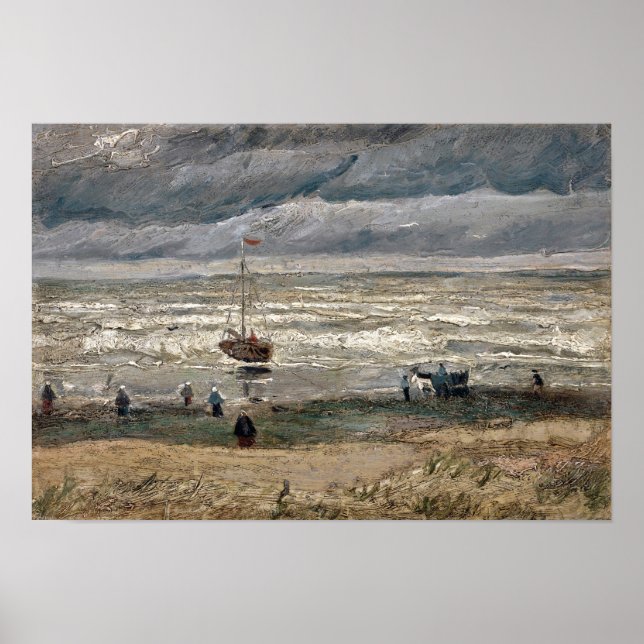 Poster Plage à Scheveningen dans Stormy Météo par Vincent (Devant)