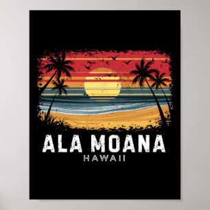 Poster Plage Ala Moana Hawaii Planche de surf Plage 