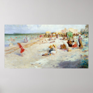Poster Plage animée en été