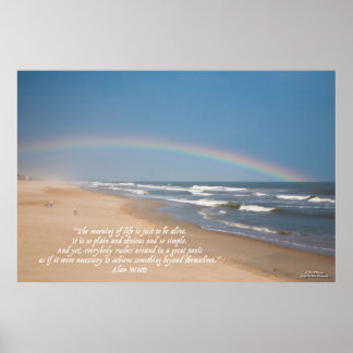 Poster Plage, arc-en-ciel et sens de la vie
