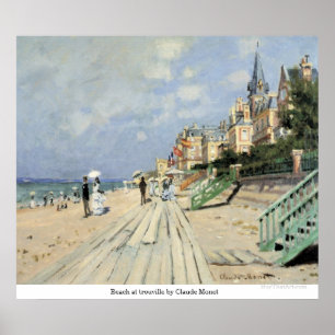 Poster Plage au trouville par Claude Monet