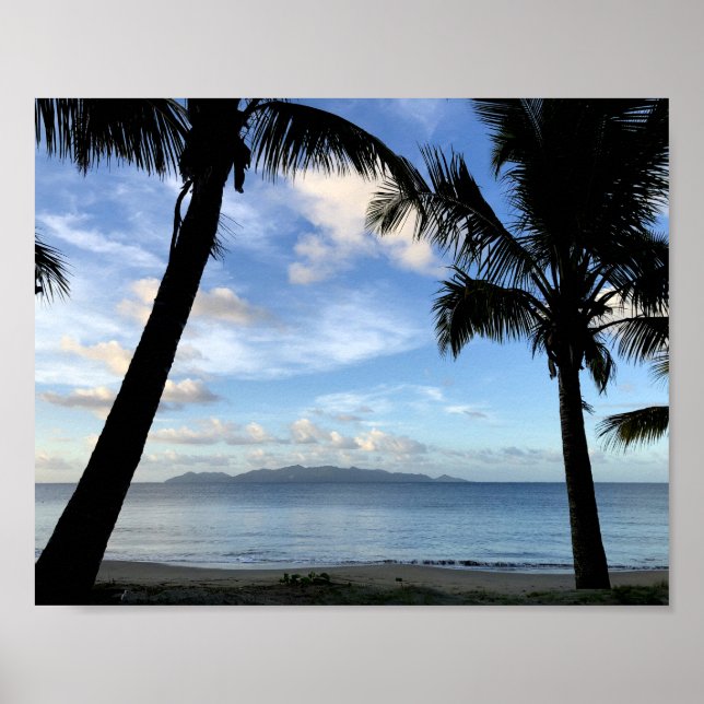 Poster Plage aux Fidji (Devant)