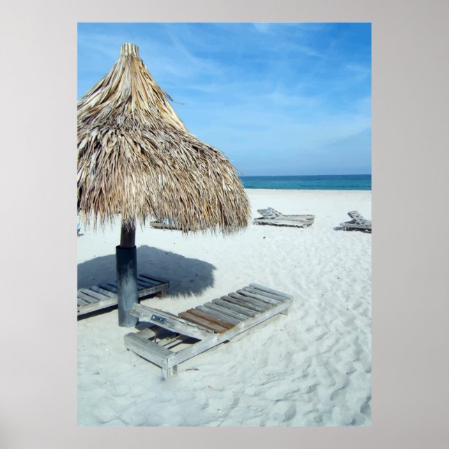 Poster Plage Cabana Luau Party Photo Boite de fond (Devant)